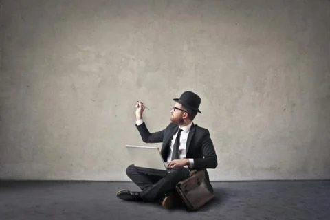Sitting on the floor Stock Photos