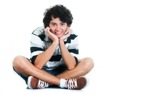 Sitting on the floor Foto stock