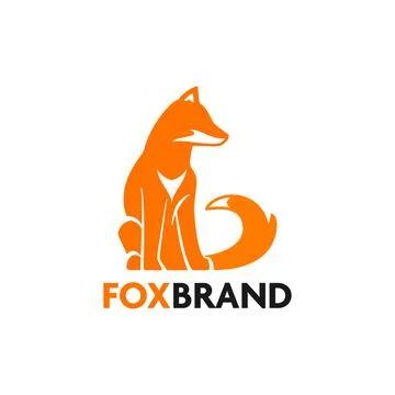 Sitting Fox Icon Design Stock Illustration