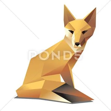 Sitting fox Stock Illustration