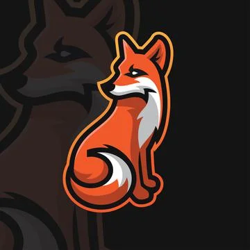 Sitting Fox Logo Design Stock Illustration