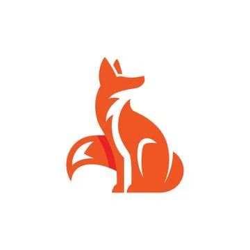Sitting Fox Logo Stock Illustration