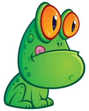 Sitting Frog Cartoon Stock Illustration
