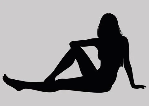 Sitting girl vector icon Illustrazione stock