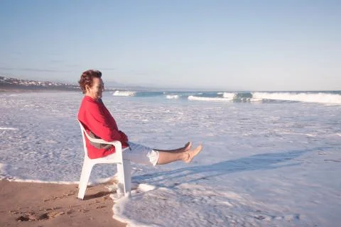 Sitting in the Kleinbrak waves! Stock Photos