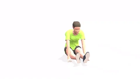 Sitting leg raises red Video stock 146958851