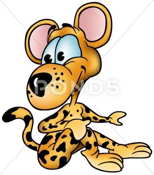 Sitting Leopard Stock Illustration