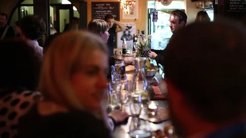 Sitting in a luxury bar authentic atmosphere, high-quality alcoholic beverages Video stock 73820049