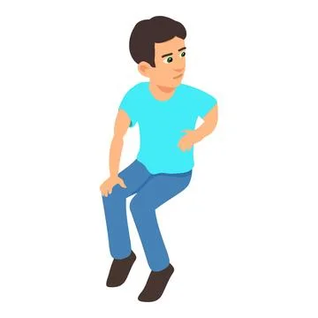 Sitting man icon isometric vector. Seated young brunette man in casual clothes Stock Illustration