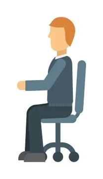 Sitting man vector illustration Stock Illustration