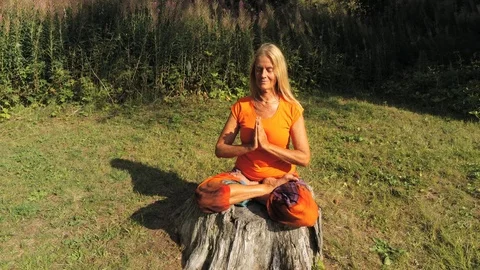 Sitting meditation Stock Footage 125589075