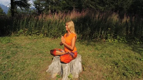 Sitting meditation Stock Footage 125589388