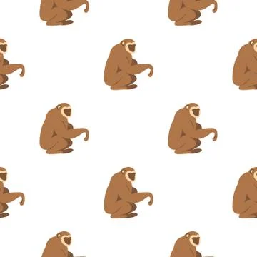 Sitting monkey pattern seamless Illustrazione stock