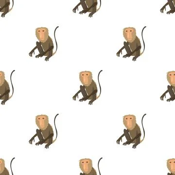 Sitting monkey pattern seamless vector Stock Illustration