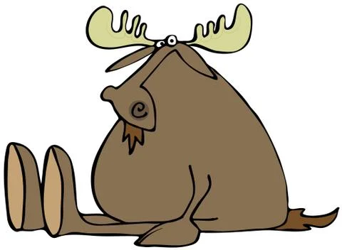 Sitting moose Illustrazione stock