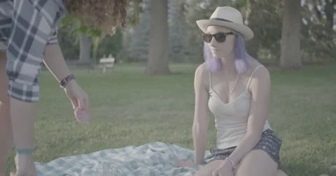 Sitting in the park Stock Footage 65049213