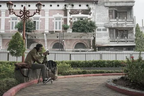 Sitting in park Stock Photos
