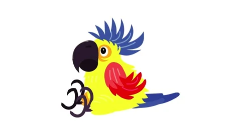 Sitting parrot icon animation Video stock 152564048