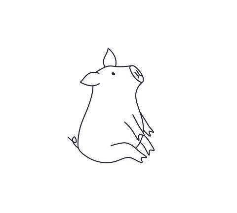 Sitting pig Stock Illustration
