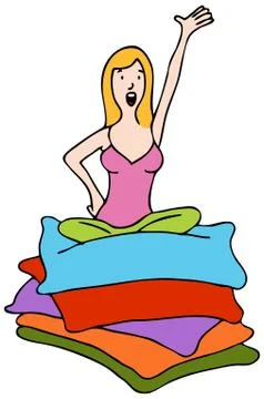 Sitting on pillows Stock Illustration