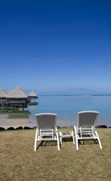 Sitting in polynesia Foto stock