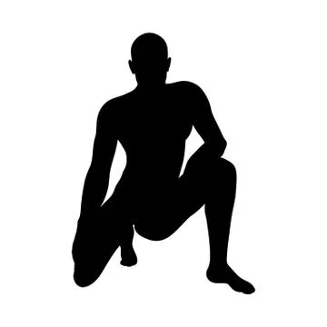 Sitting Pose Man Silhouette Stock Illustration