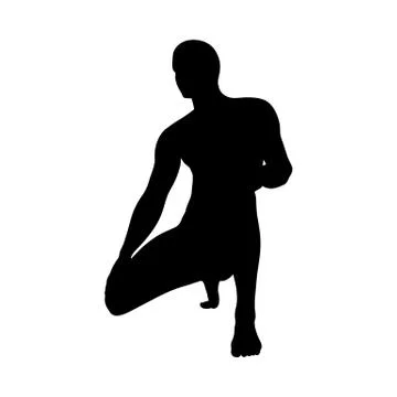 Sitting Pose Man Silhouette Stock Illustration
