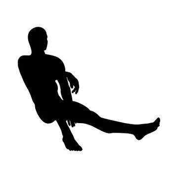 Sitting Pose Man Silhouette Stock Illustration
