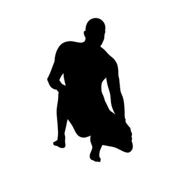 Sitting Pose Man Silhouette Stock Illustration
