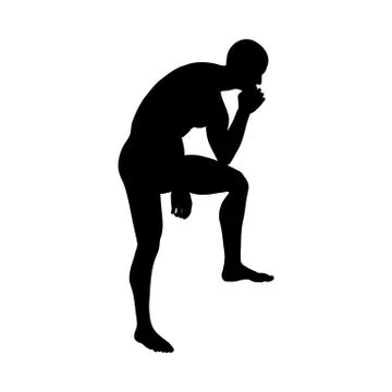 Sitting Pose Man Silhouette Stock Illustration