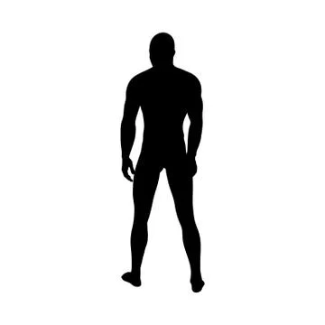 Sitting Pose Man Silhouette Stock Illustration