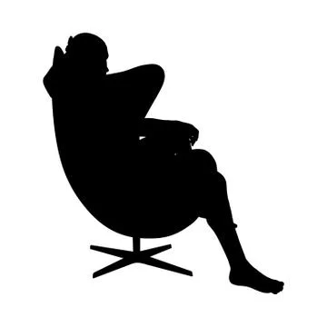 Sitting Pose Man Silhouette Stock Illustration
