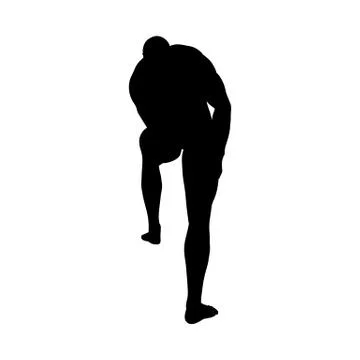 Sitting Pose Man Silhouette Stock Illustration