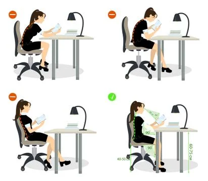 Sitting posture set. 스톡 일러스트