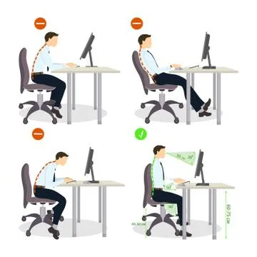 Sitting posture set. Stock Illustration