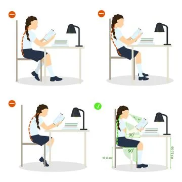 Sitting posture set. Stock Illustration