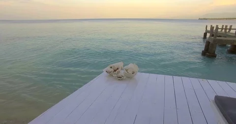 Sitting on a private deck overwater Video stock 71576026