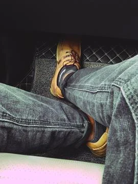 Sitting relaxed inside the car Stock Photos