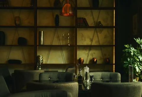 Sitting in a Restaurant 스톡 사진