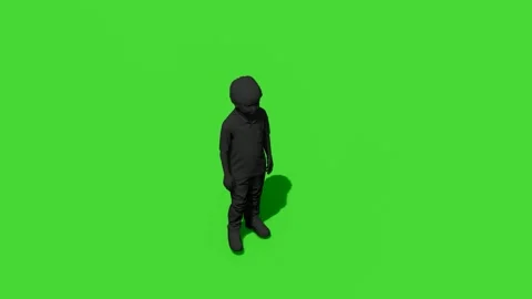 Sitting Silhouette Drinking on Green Screen Stock Footage 339376177