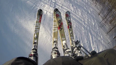 Sitting on a ski lift. Stock Footage 35330972