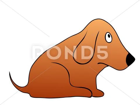 Sitting small dog Stock Illustration