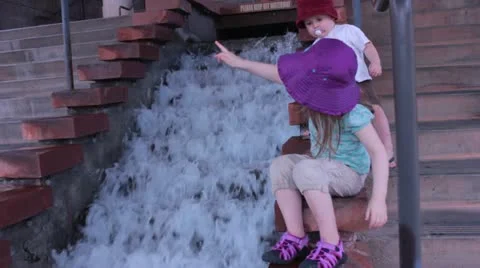 Sitting By The Stairs Stock Footage 22340822