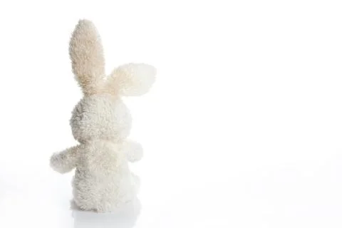 Sitting stuffed bunny Stock Photos
