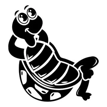 Sitting turtle icon, simple style Stock Illustration