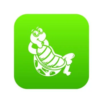 Sitting turtle icon, simple style Stock Illustration