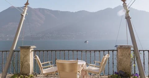 A sitting view of lake como Vídeo Stock 328359633