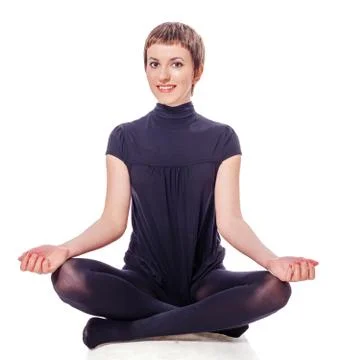 Sitting yoga position Stock Photos