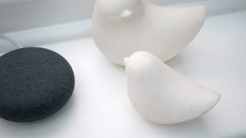 In Situ Google Smart Home Mini Speaker Video stock 104116024