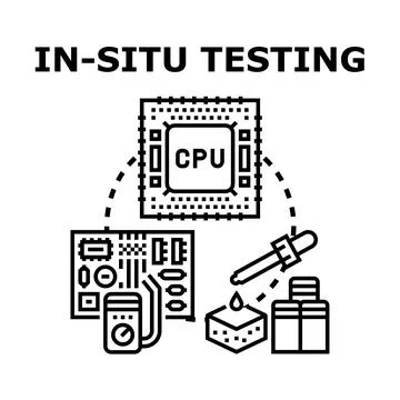 In situ testing concept with central processing unit Stock Illustration